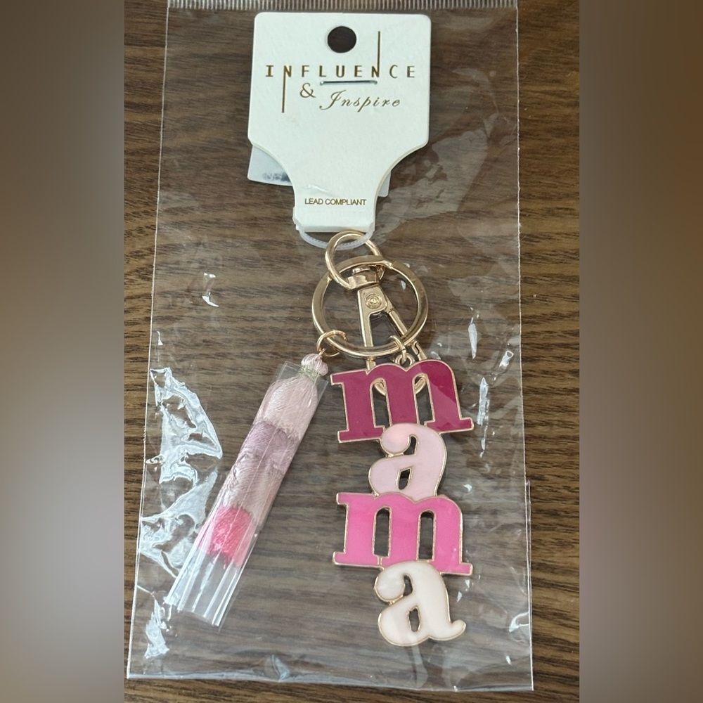 NWT Mama Key Holder Bag Charm Gift Mom Pink Rose